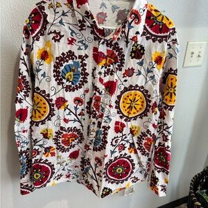 Women’s Boho Pattern Button-Up Shirt. Size XL